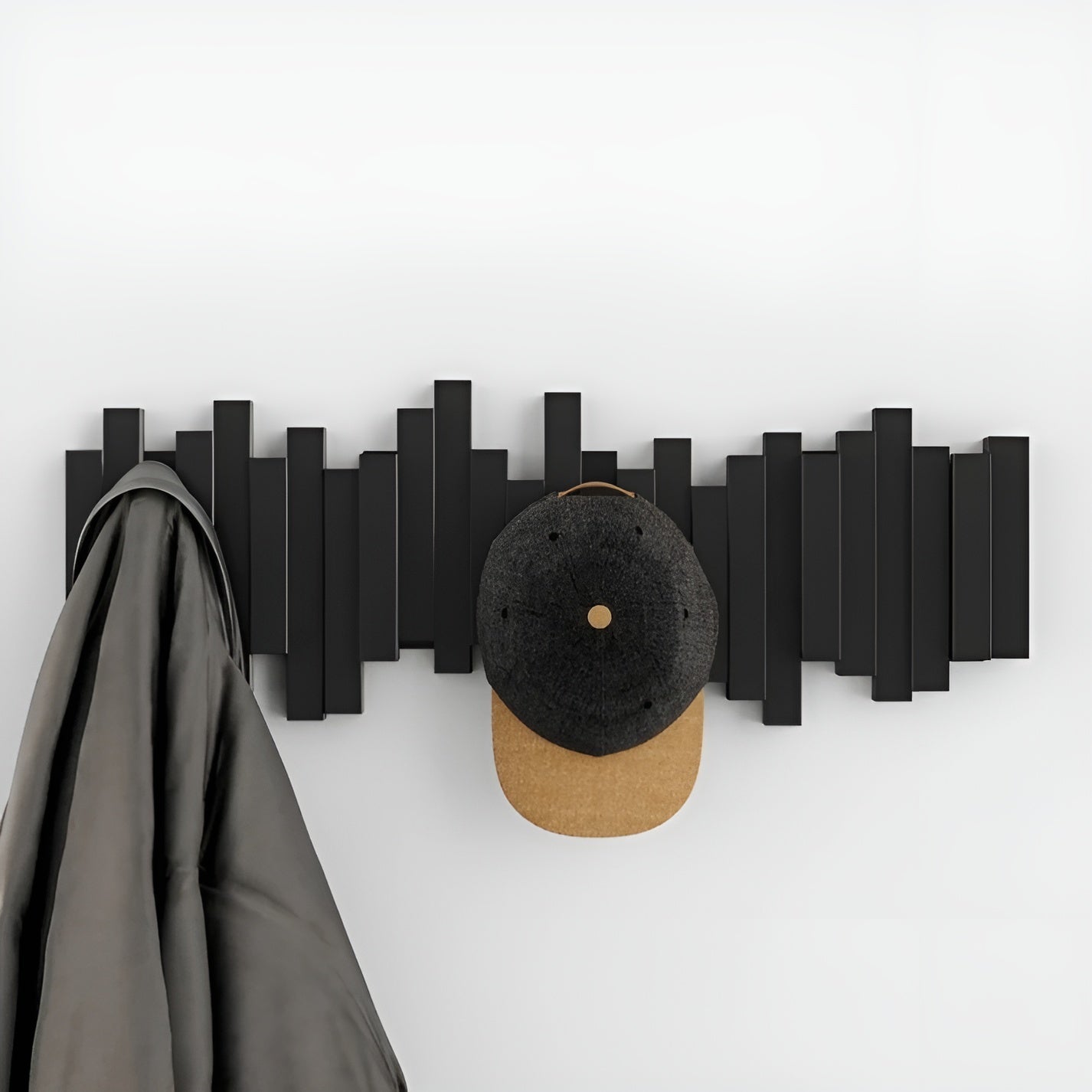 Elegant Wall Hook | Solid Wood Coat Hooks for Wall with Foldable Design | Space-Saving Key Holder for Organized Entryway