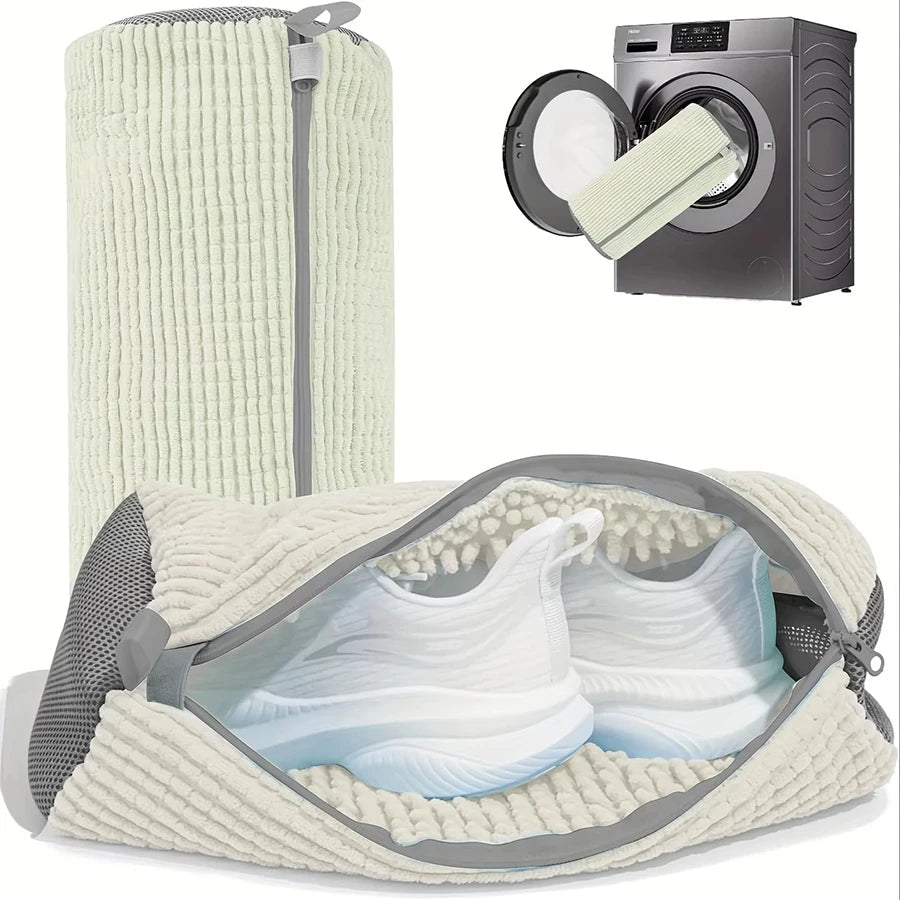 Shoe Washing Bag | 360° Surround Protection with Zipper Closure | Reusable Design for Safe Machine Washing