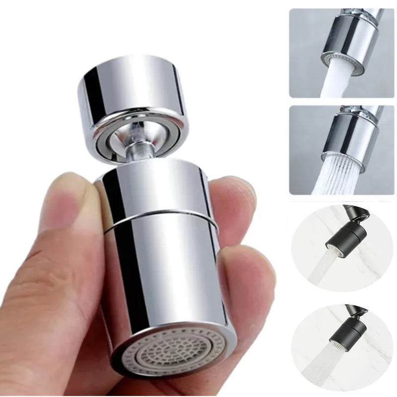 Adjustable 360° Black Kitchen Tap with Water-Saving Technology | Durable Copper & ABS for Efficient Kitchen Use