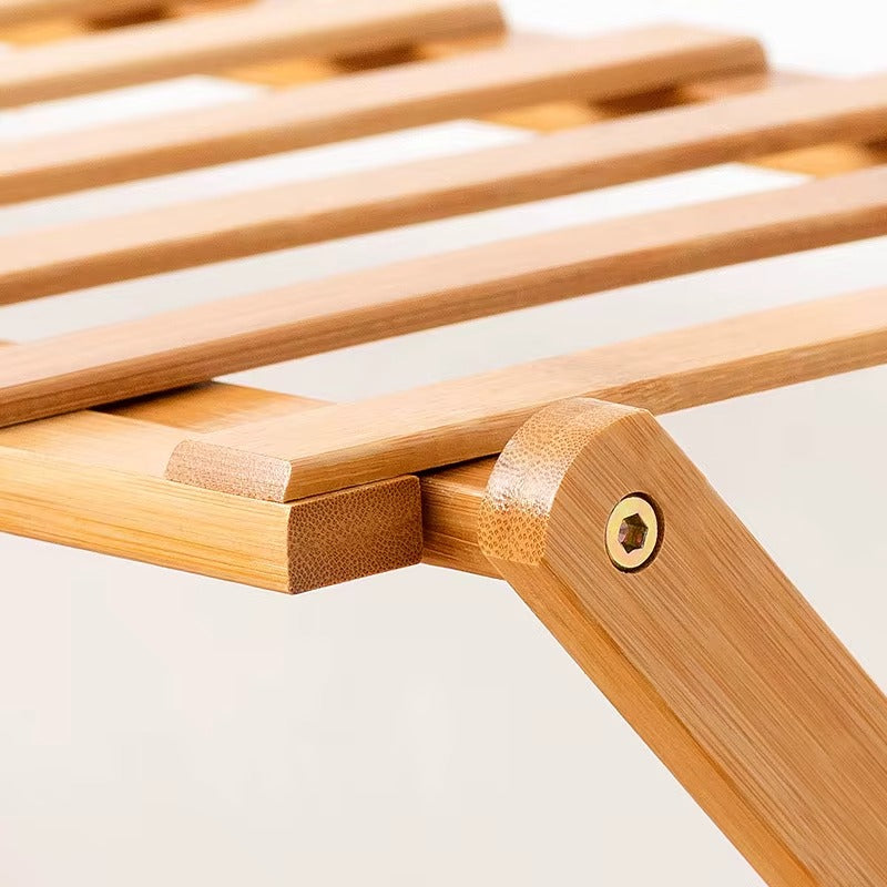 Bamboo Storage Rack | Foldable Shoe Organizer with Space-Saving Design | Efficient Shoe Storage for Home Decor