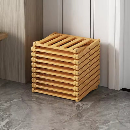 Bamboo Storage Rack | Foldable Shoe Organizer with Space-Saving Design | Efficient Shoe Storage for Home Decor