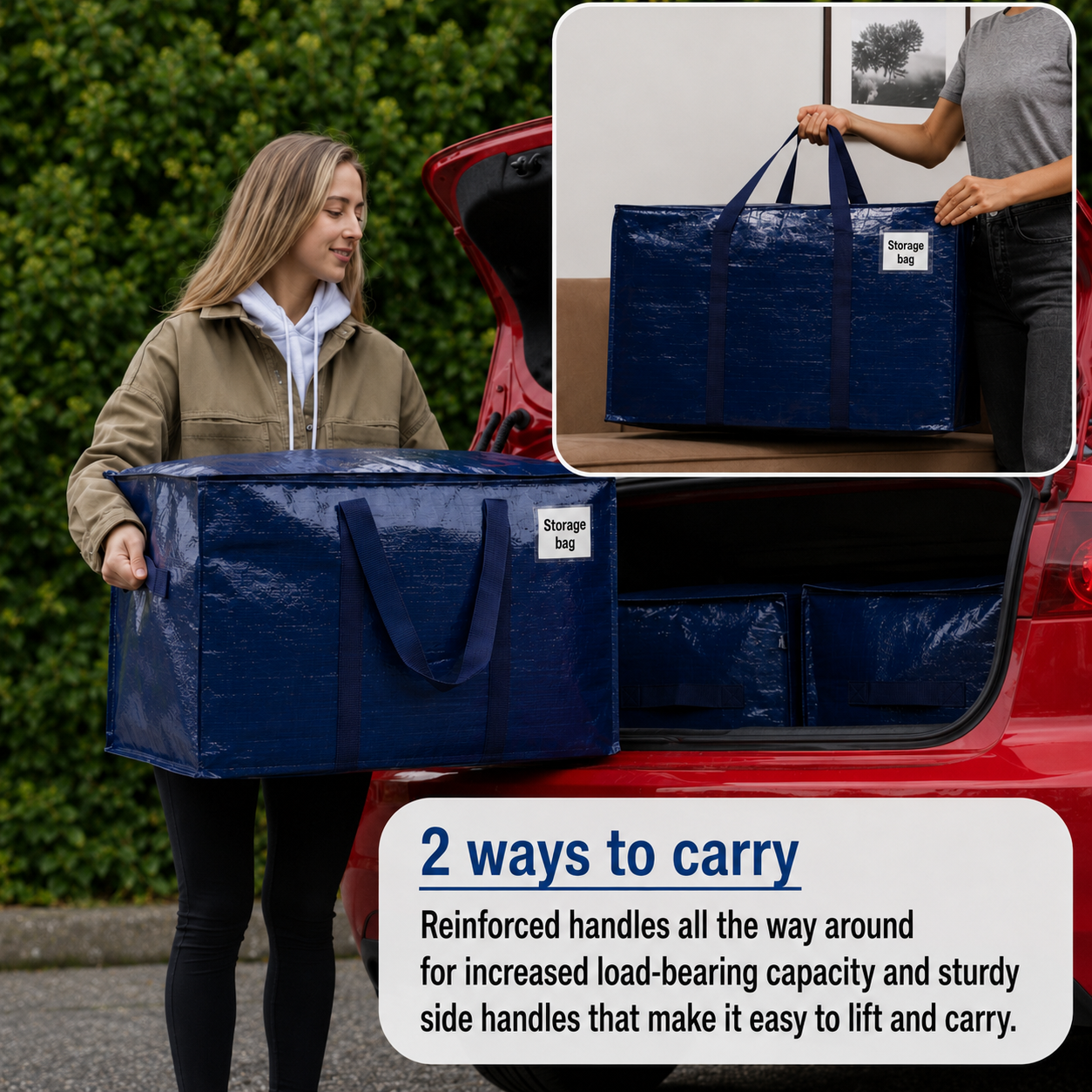 Home Organization Storage Bags | Heavy-Duty Zippered Bags for Clothes & Seasonal Items | Collapsible Design for Easy Use