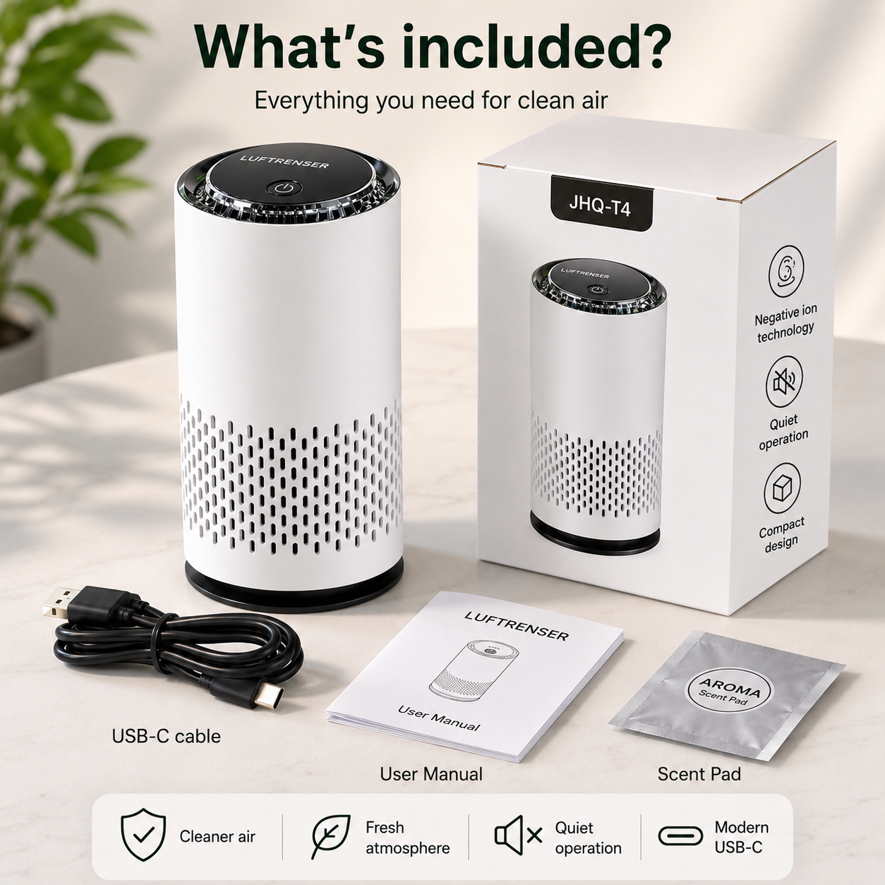 Compact HEPA Air Purifier for Home with 360° Filtration | Modern Design for Cleaner Air
