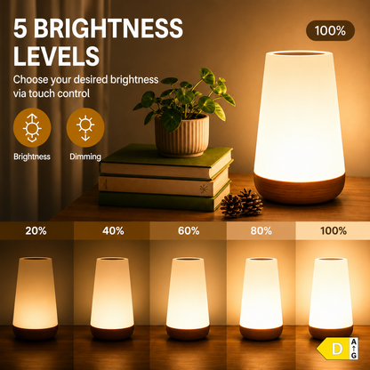 Modern LED Table Lamp | Cordless Rechargeable Night Light with 13 Colors | Touch & Remote Control for Cozy Atmosphere