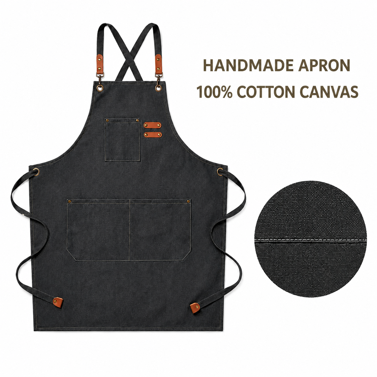 Stylish Canvas Apron | Water-Resistant Kitchen Apron with Pockets for Comfort and Functionality