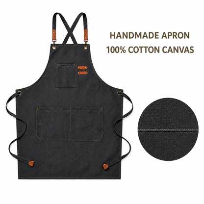 Stylish Canvas Apron | Water-Resistant Kitchen Apron with Pockets for Comfort and Functionality