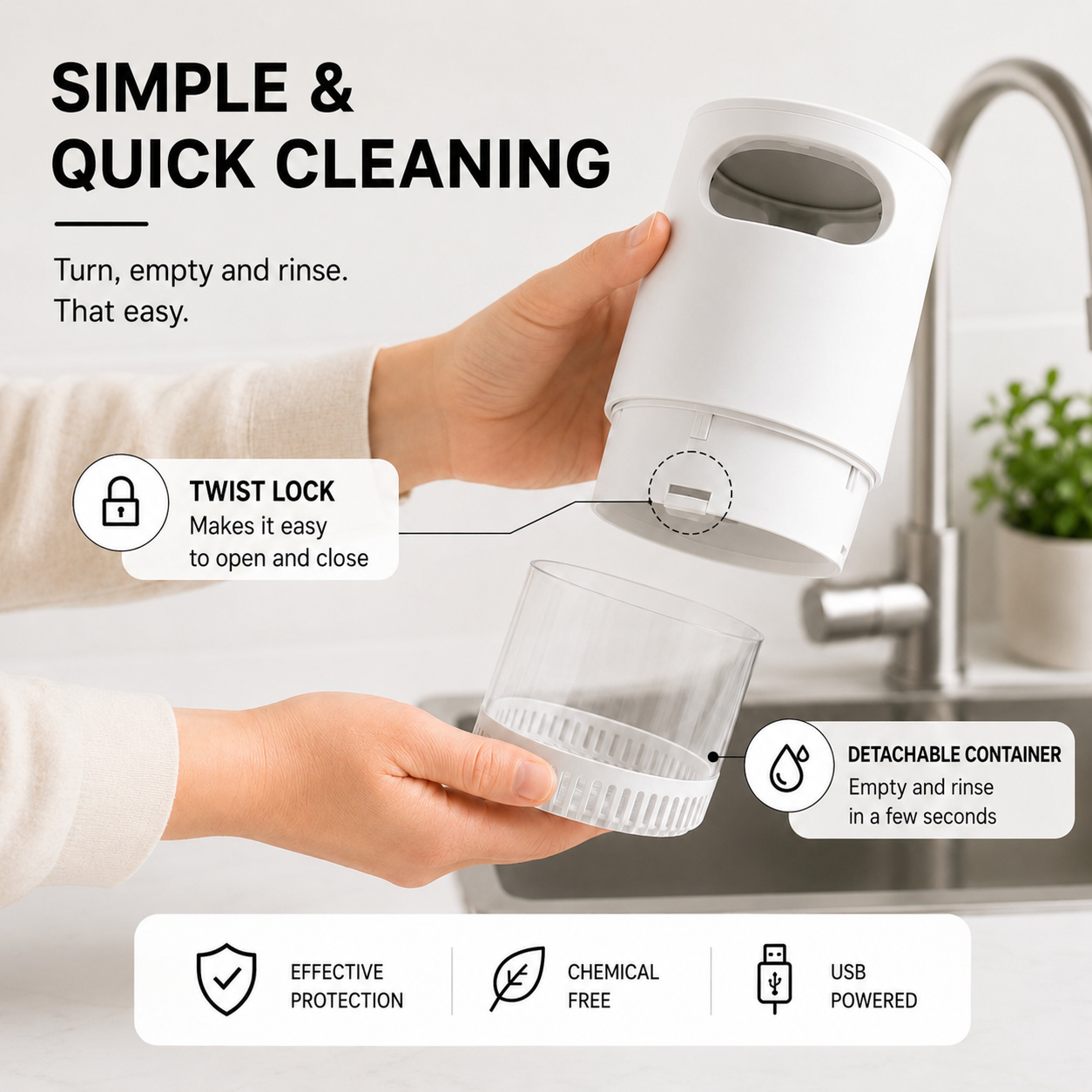 Compact USB Mosquito Trap | Effective Mosquito Control with UV Light & Quiet Suction for Indoor and Outdoor Comfort