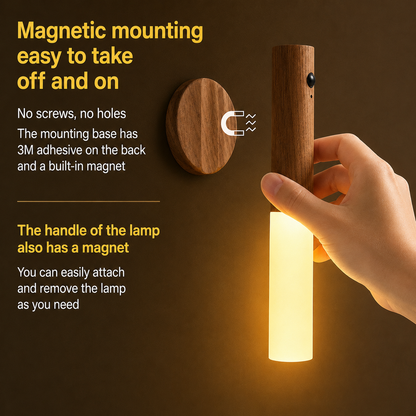 Smart LED Wall Lamp | Battery Operated Wall Sconces with Motion Sensor | Wireless Indoor Lighting for Cozy Home Atmosphere
