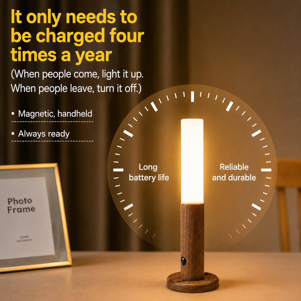 Smart LED Wall Lamp | Battery Operated Wall Sconces with Motion Sensor | Wireless Indoor Lighting for Cozy Home Atmosphere