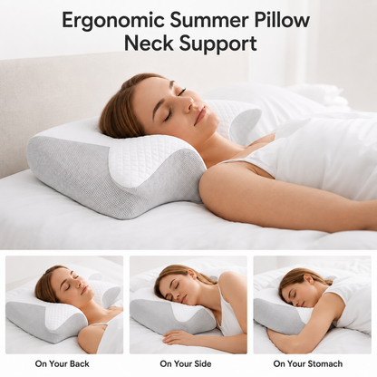 Ergonomic Memory Foam Pillow with Butterfly Shape for Neck Pain Relief