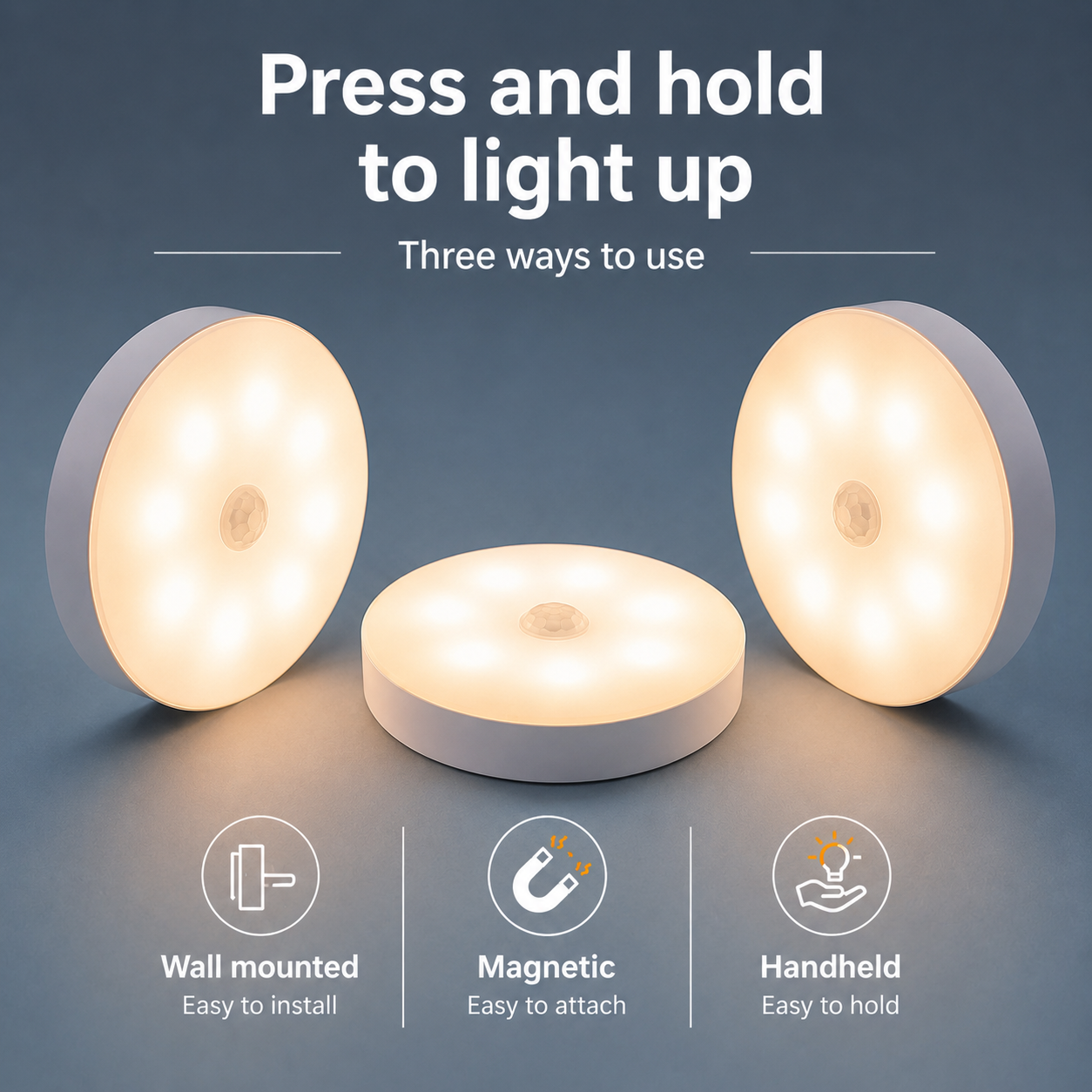 Smart LED Night Light | Motion Sensor Indoor Lamp with Rechargeable Battery | Warm Light for Comfort