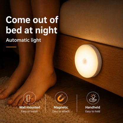 Smart LED Night Light | Motion Sensor Indoor Lamp with Rechargeable Battery | Warm Light for Comfort