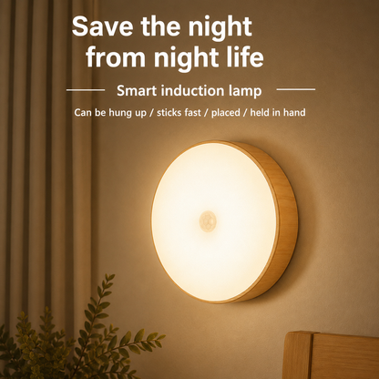Smart LED Night Light | Motion Sensor Indoor Lamp with Rechargeable Battery | Warm Light for Comfort
