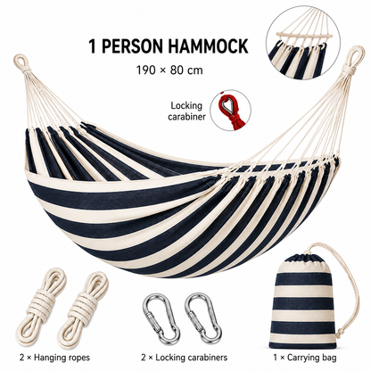 Outdoor Haven | Portable Camping Hammock with Strong Canvas & Storage Bag | Ideal for Relaxation Outdoors