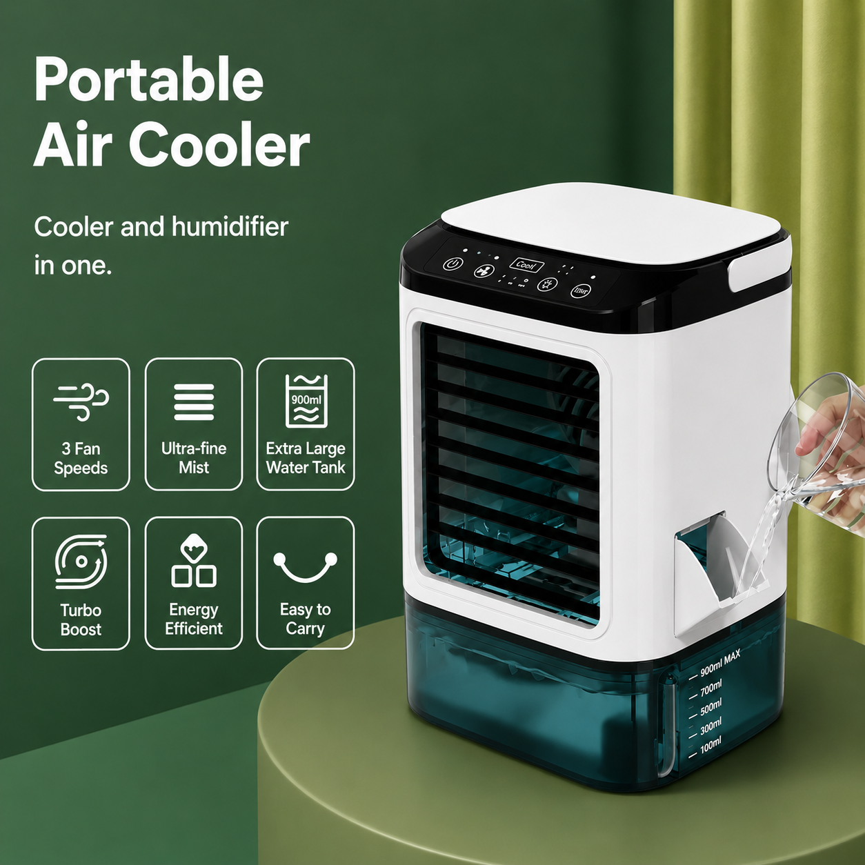 Compact USB Mini Fan with Cold Spray Function | Portable Rechargeable Design for Instant Cooling