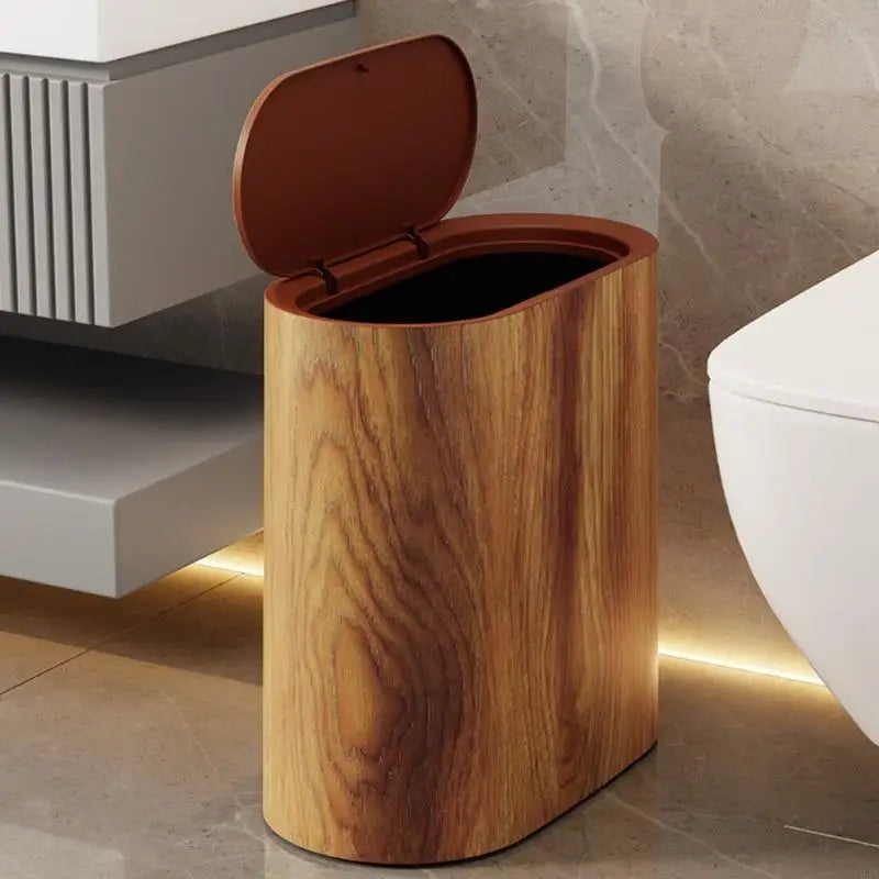Compact Bathroom Trash Can | Odor-Trapping Lid for Efficient Waste Management