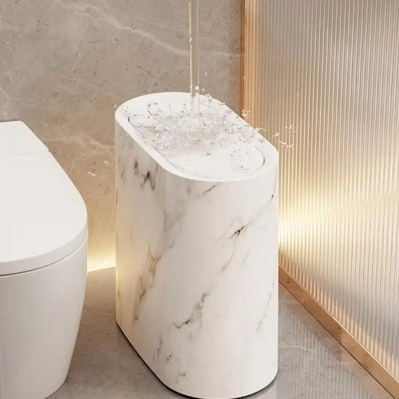 Compact Bathroom Trash Can | Odor-Trapping Lid for Efficient Waste Management