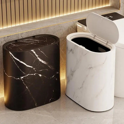 Compact Bathroom Trash Can | Odor-Trapping Lid for Efficient Waste Management