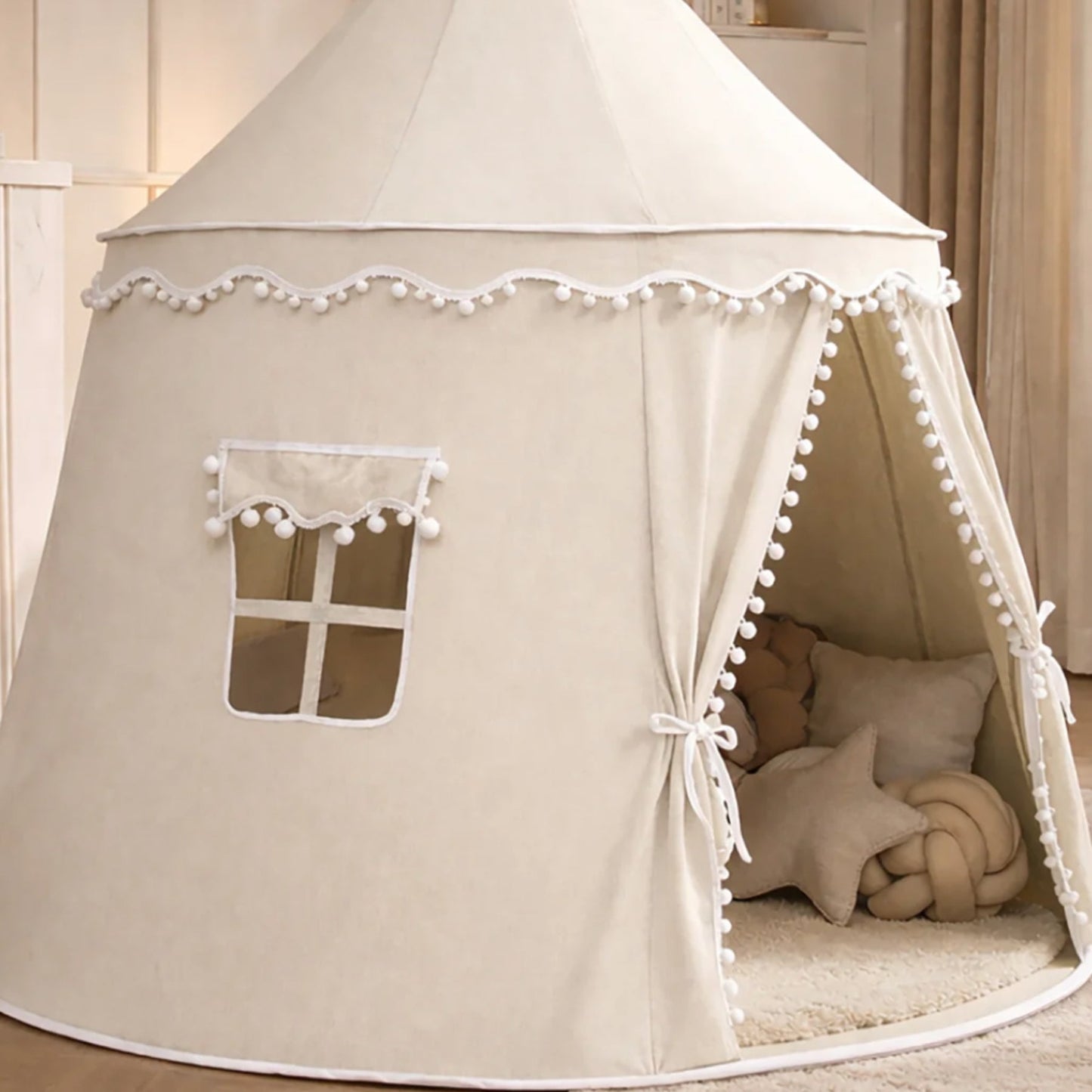Cozy Indoor Kids Tent | Collapsible Play Teepee with Spacious Interior for Imaginative Adventures