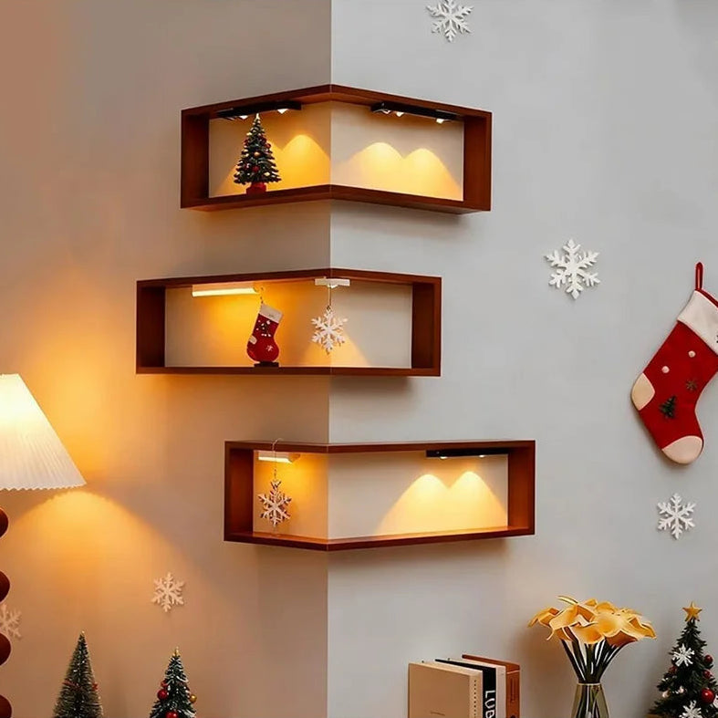 Creative Corner Shelf Unit with Staggered Design for Stylish Home Organization