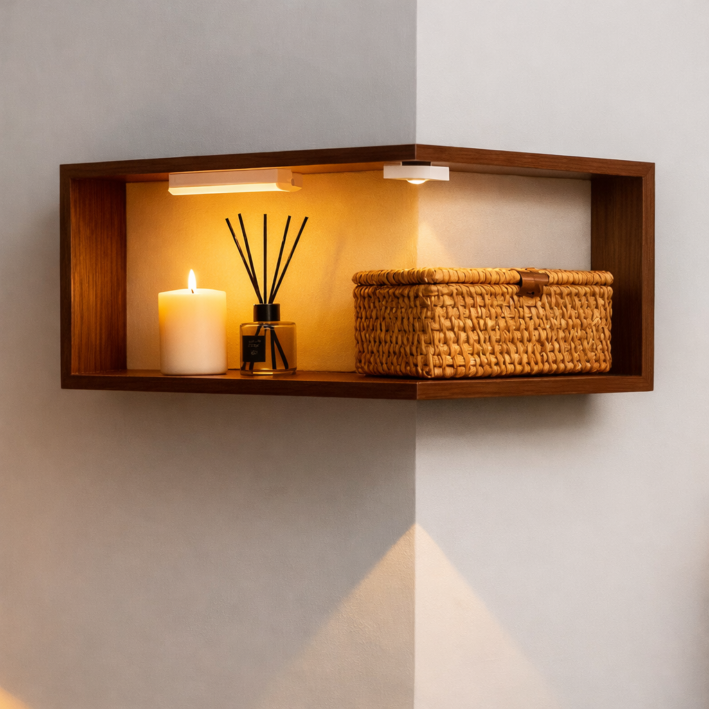 Creative Corner Shelf Unit with Staggered Design for Stylish Home Organization
