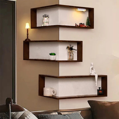 Creative Corner Shelf Unit with Staggered Design for Stylish Home Organization