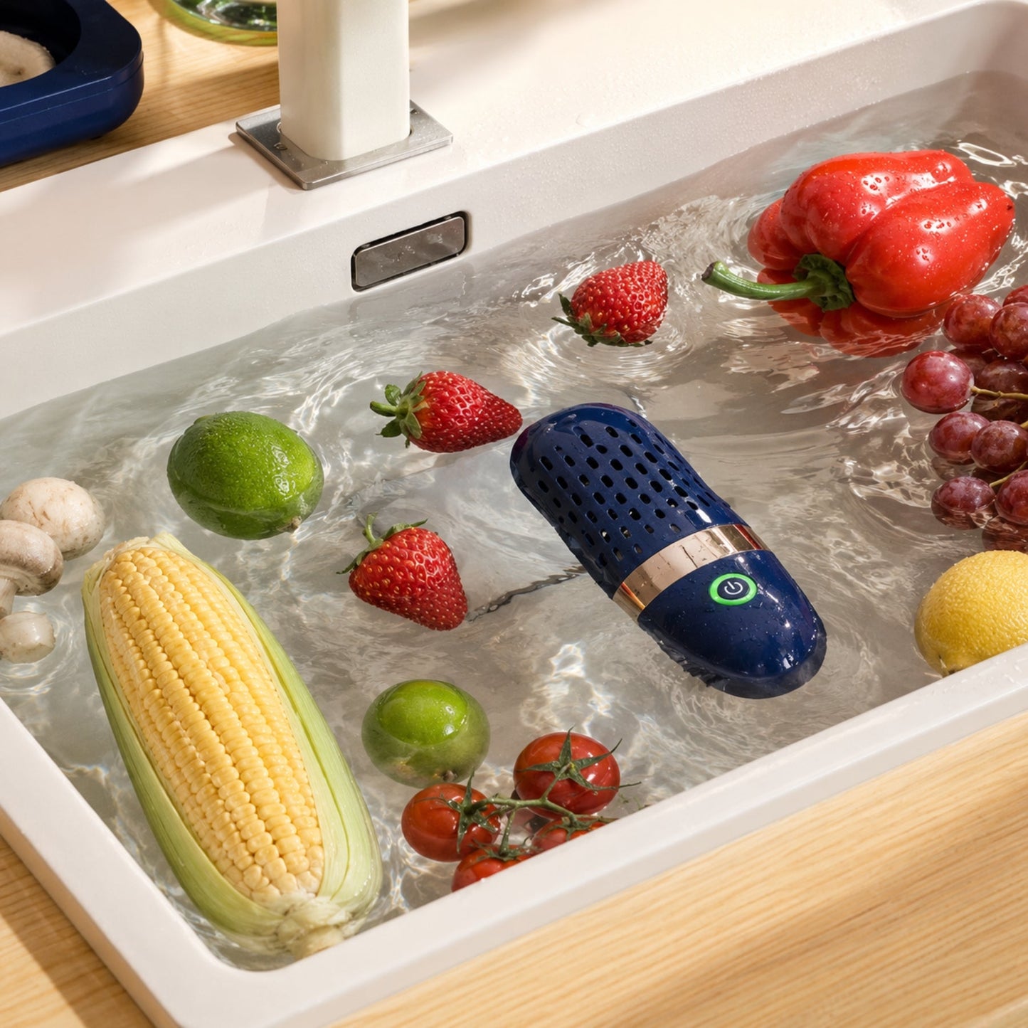 EcoClean | Rechargeable Fruit & Vegetable Cleaner with USB Charging | Compact Design for Effortless Food Prep