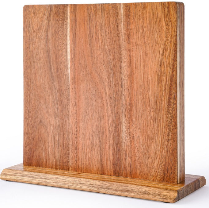 Elegant Acacia Wood Knife Holder with Double-Sided Magnetic Storage | Stylish Kitchen Organizer for Easy Access