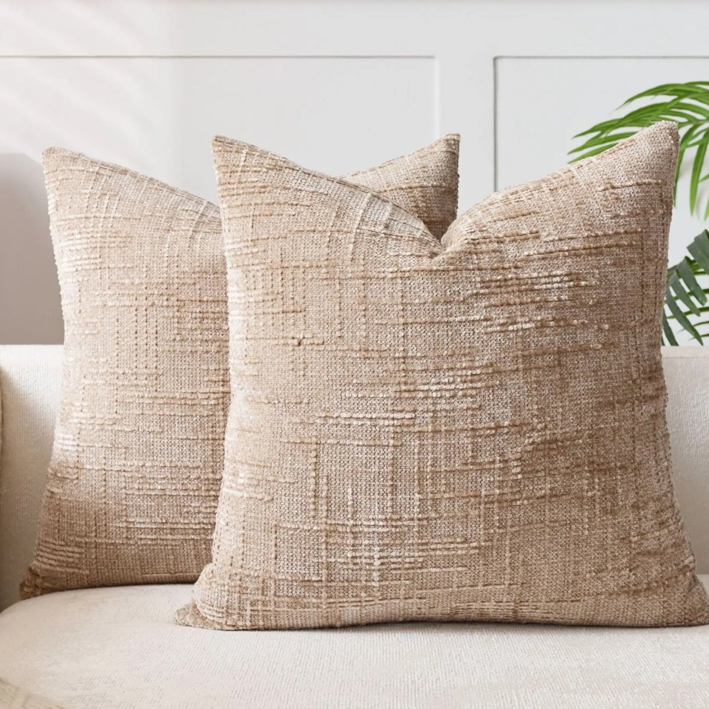 Elegant Chenille Cushion Cover with Bamboo Texture | Soft & Cozy Decor for Sofa and Bed