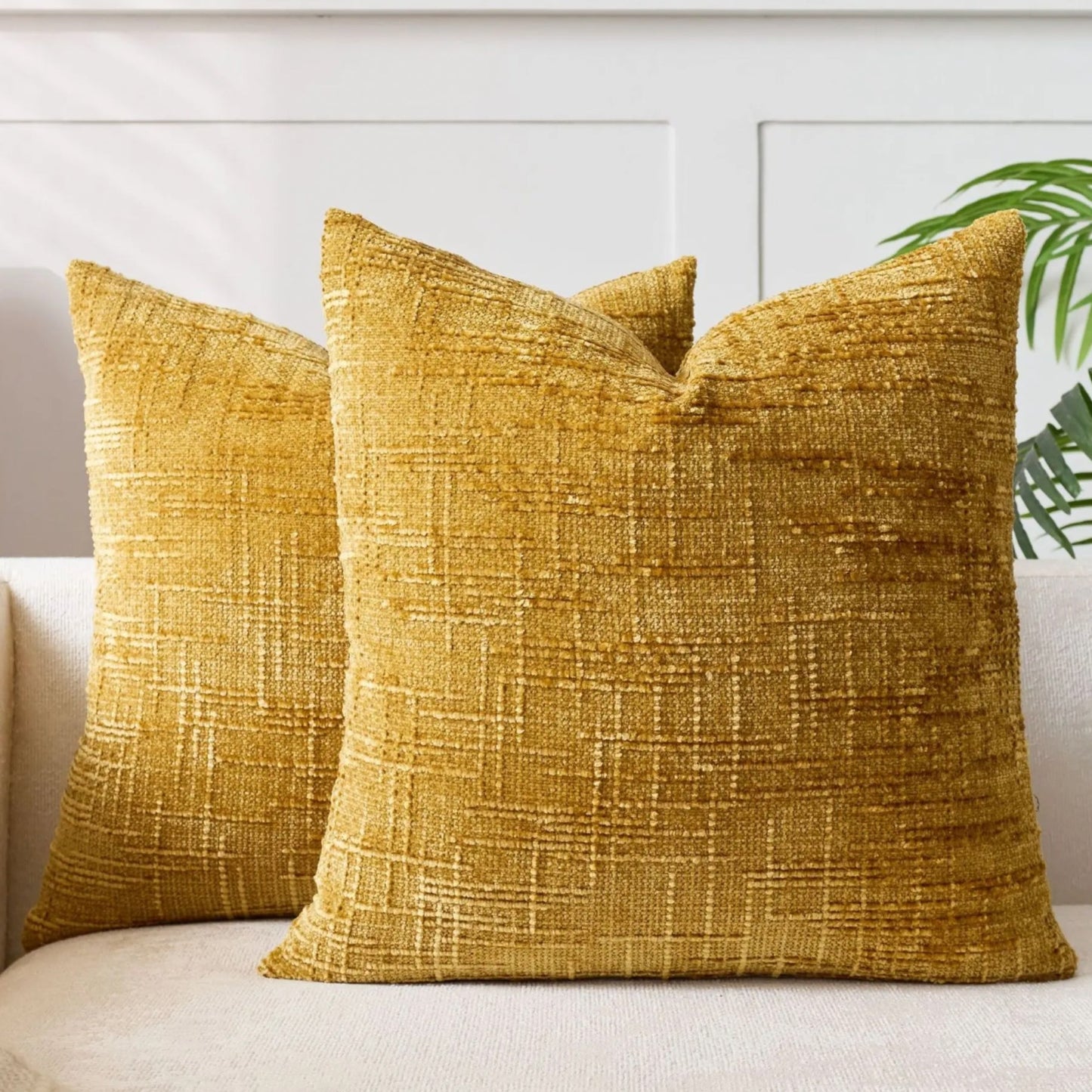 Elegant Chenille Cushion Cover with Bamboo Texture | Soft & Cozy Decor for Sofa and Bed
