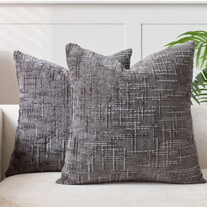 Elegant Chenille Cushion Cover with Bamboo Texture | Soft & Cozy Decor for Sofa and Bed