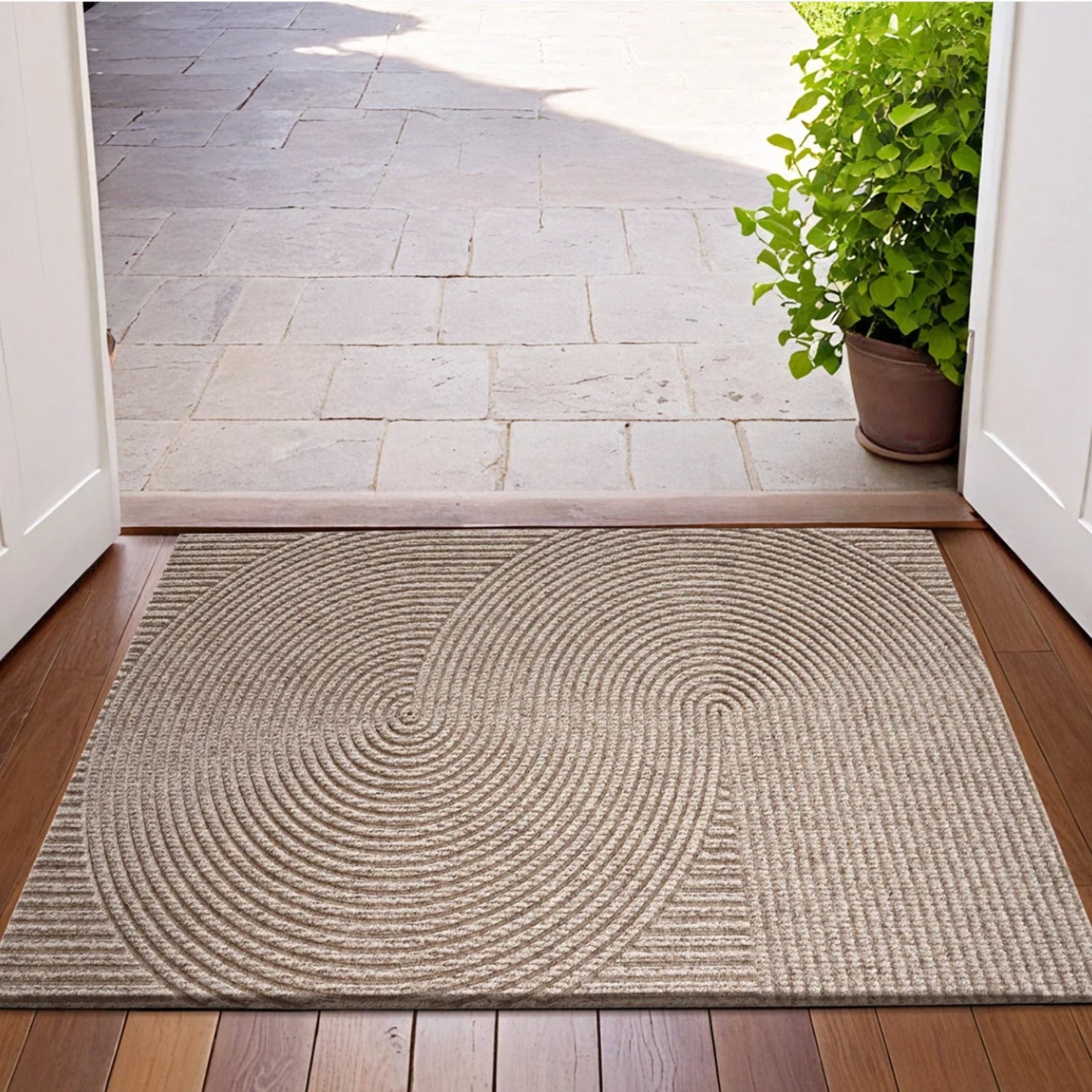 Elegant Non-Slip Door Mat | 3D Pattern Dirt Catcher for Indoor & Outdoor Use