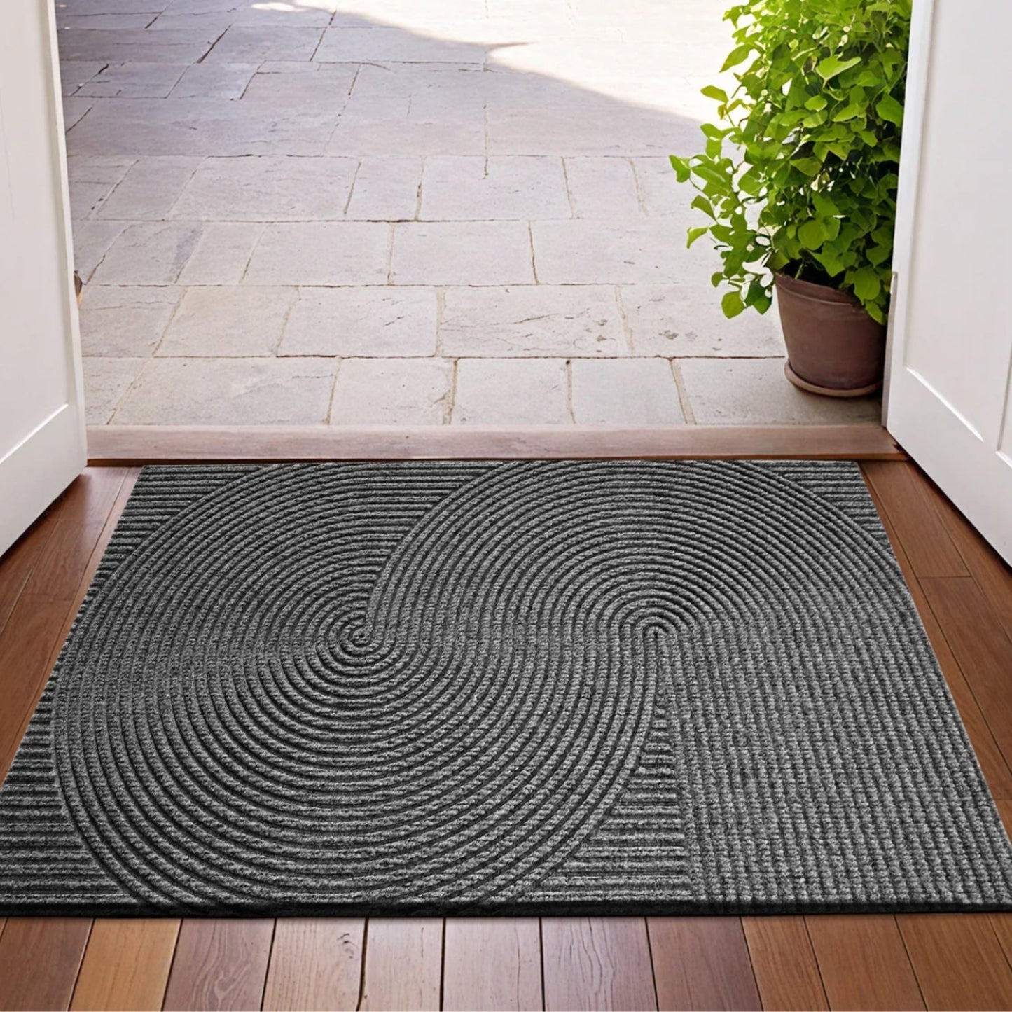 Elegant Non-Slip Door Mat | 3D Pattern Dirt Catcher for Indoor & Outdoor Use