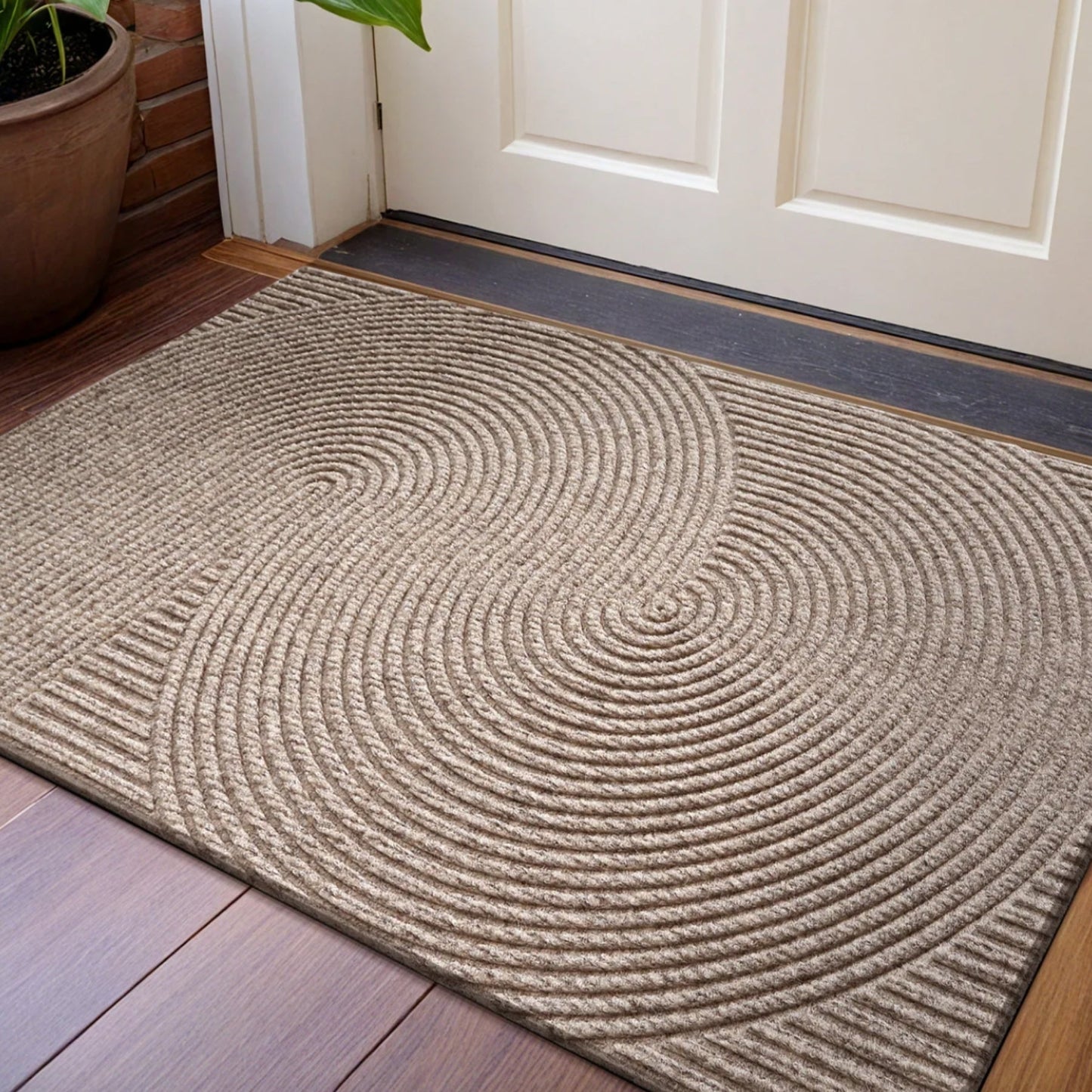 Elegant Non-Slip Door Mat | 3D Pattern Dirt Catcher for Indoor & Outdoor Use
