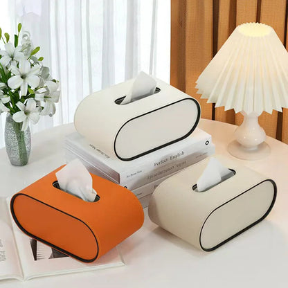 Elegant PU Leather Tissue Box Cover with Durable Design | Stylish Storage for Home & Office