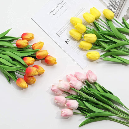Elegant Tulip Bouquet | Lifelike Artificial Flowers with Maintenance-Free Design | Perfect Faux Flowers for Home Decor