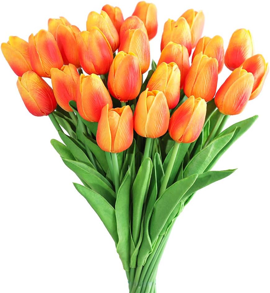 Elegant Tulip Bouquet | Lifelike Artificial Flowers with Maintenance-Free Design | Perfect Faux Flowers for Home Decor