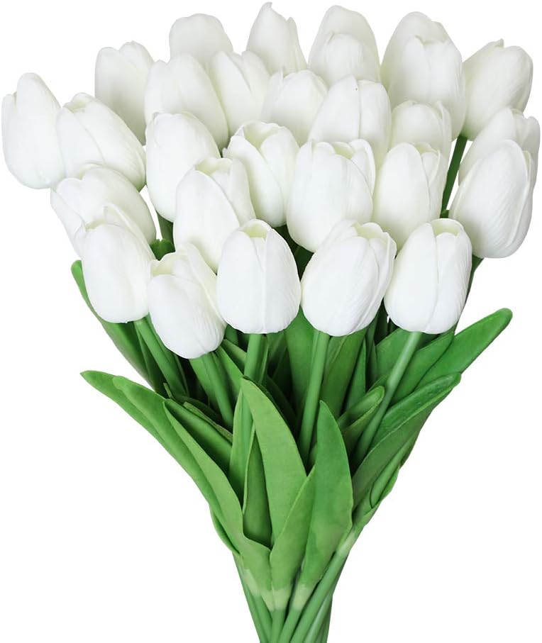 Elegant Tulip Bouquet | Lifelike Artificial Flowers with Maintenance-Free Design | Perfect Faux Flowers for Home Decor