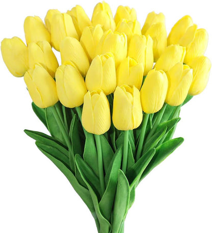 Elegant Tulip Bouquet | Lifelike Artificial Flowers with Maintenance-Free Design | Perfect Faux Flowers for Home Decor