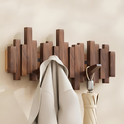 Elegant Wall Hook | Solid Wood Coat Hooks for Wall with Foldable Design | Space-Saving Key Holder for Organized Entryway