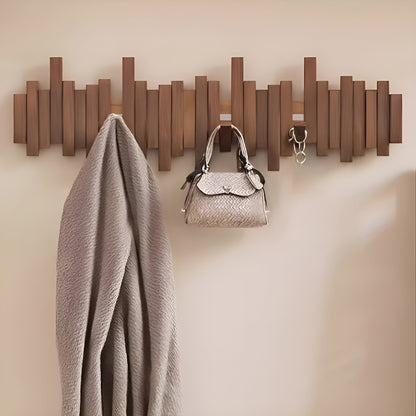 Elegant Wall Hook | Solid Wood Coat Hooks for Wall with Foldable Design | Space-Saving Key Holder for Organized Entryway