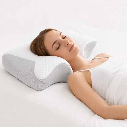 Ergonomic Memory Foam Pillow with Butterfly Shape for Neck Pain Relief
