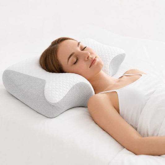 Ergonomic Memory Foam Pillow with Butterfly Shape for Neck Pain Relief