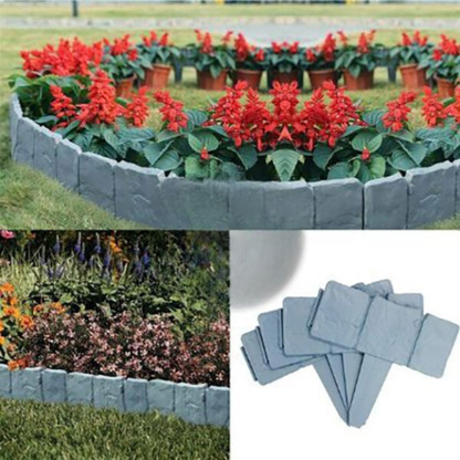 Garden Edging System | Decorative Lawn Edging with Quick Assembly | Lightweight PP Plastic for Neat Flower Bed Separation