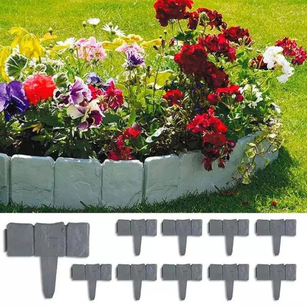 Garden Edging System | Decorative Lawn Edging with Quick Assembly | Lightweight PP Plastic for Neat Flower Bed Separation
