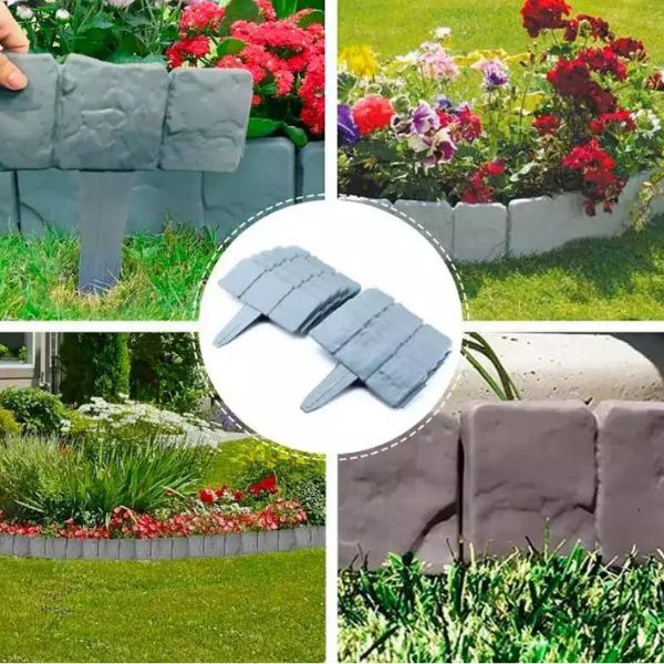 Garden Edging System | Decorative Lawn Edging with Quick Assembly | Lightweight PP Plastic for Neat Flower Bed Separation