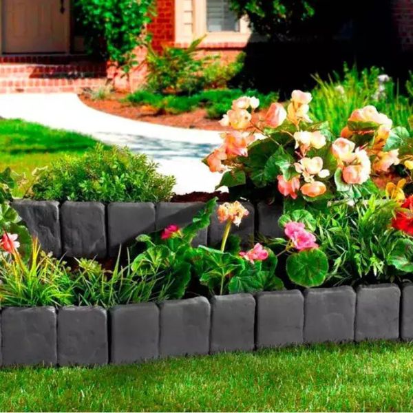 Garden Edging System | Decorative Lawn Edging with Quick Assembly | Lightweight PP Plastic for Neat Flower Bed Separation