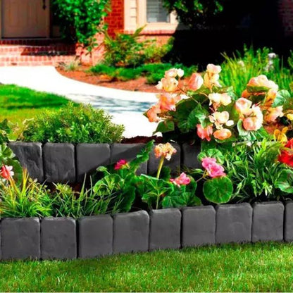 Garden Edging System | Decorative Lawn Edging with Quick Assembly | Lightweight PP Plastic for Neat Flower Bed Separation