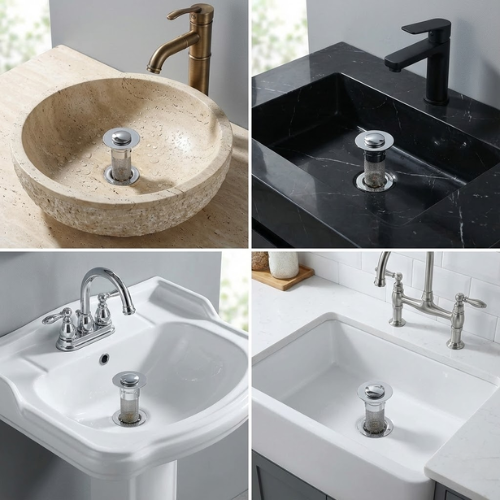 Innovative Pop-Up Sink Plug with Built-in Sieve & Odor Control for Freshness