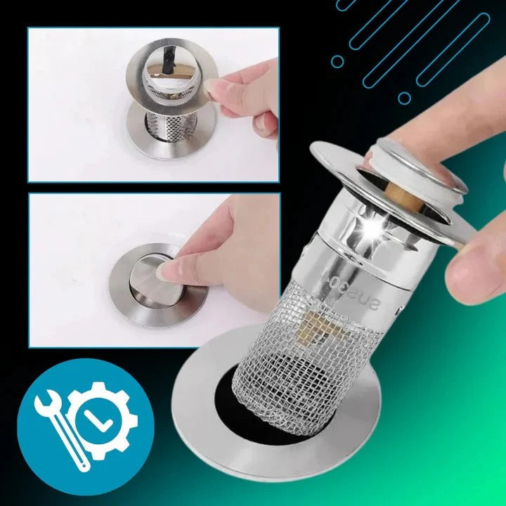 Innovative Pop-Up Sink Plug with Built-in Sieve & Odor Control for Freshness